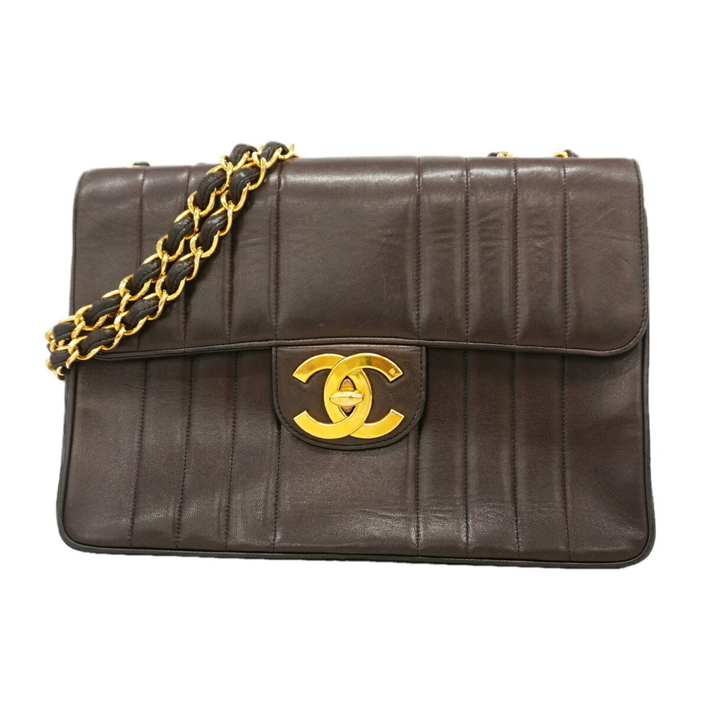 Chanel Mademoiselle Shoulder Bag, Double Chain, Lambskin, Black, Women's
